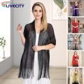 Lady Dress Shawl Long Tassel Shirt Dress Matching Party Shawl.