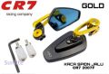 Handle End Looking Glass For Motorcycle, Rearview Luxury Mirror Universal Model. CR7 2 Pcs-Gold. 