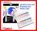 Keep Smiling Premium Acrylic Paints Set 12 ML 24 Colors.