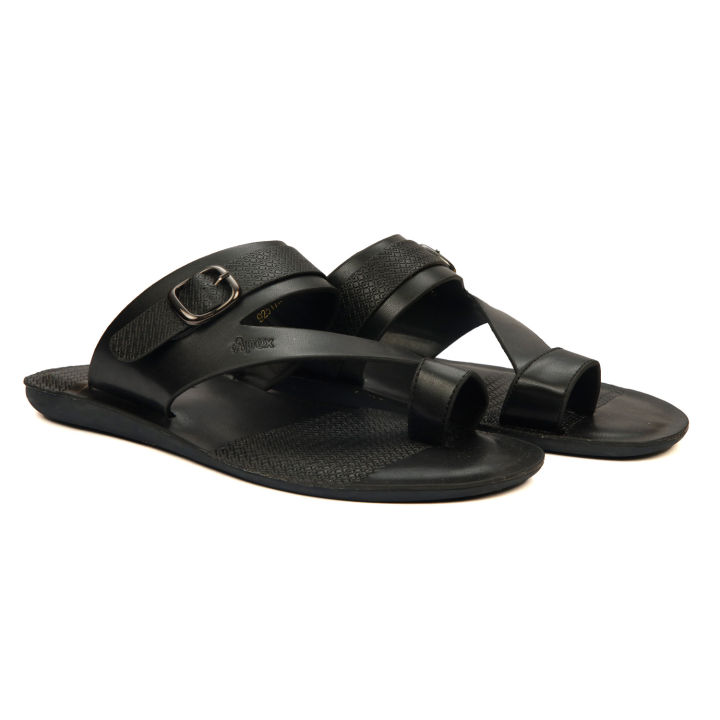 Apex Black Synthetic  Sandal For Men
