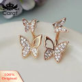 Women Full Rhinestone Butterfly Dangle Ear Jket Piercing Earrings Jewelry Gift. 