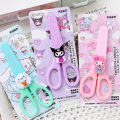Kawaii Sanrio Safety Scissors with Cover Kuromi Hello Kitty My Melody Scissors Cute DIY Cutting Set School Stationery Supplies.