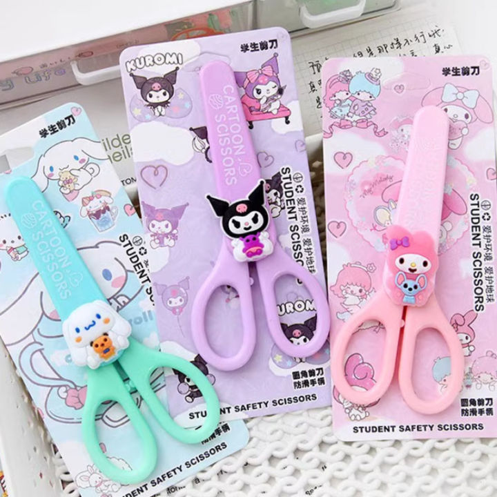 Kawaii%20Sanrio%20Safety%20Scissors%20with%20Cover%20Kuromi%20Hello%20Kitty%20My%20Melody%20Scissors%20Cute%20DIY%20Cutting%20Set%20School%20Stationery%20Supplies%20-%20Image%202