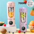 Portable Blender Blender for Shakes Smoothies 700ML 12-Blades Fast Mixing 2 in 1 Blender Personal Juicer 7.4V B.
