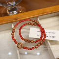 Genting Pavilion ~ Literary Retro Chinese Beaded Double Circle Fine Bracelet Prayer Word Gentle Temperament Girlfriend Bracelet Wholesale.