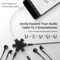 3.5mm 1 to 5 Stereo Audio Headphone Splitter Adapter Converter-multycolour. 