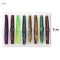 8x Fishing Worms Lifelike Simulation for Freshwater 7cm Built in Ringing Bead Fishing Soft Baits for. 