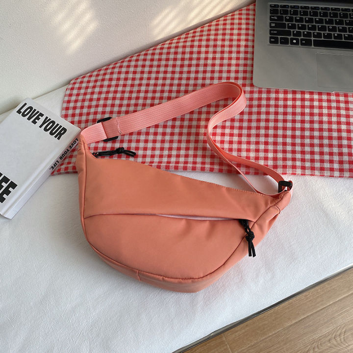 Dumpling%20Bag%20Women's%20Japanese%20Simple%20Solid%20Color%20Shoulder%20BagKorean%20Trendy%20Urban%20Niche%20Nylon%20Water-repellent%20Crossbody%20Bag%20Akane%20-%20Image%206