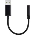 USB to 3.5mm Headphone Jack Audio Adapter,External Stereo Sound Card for PC, Laptop,for PS4,for Mac Etc (0.6 Feet,Black). 