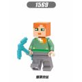 【Best-Selling】 My World Minecraft Minifigures Steve Zombie Iron Golem Enderman Model Building Blocks Diy Toys Gifts Style:XH1569. 