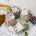 Fashion School Backpack Nylon Casual Student School Bag Zipper Pocket Teenagers Schoolbag For Teenage Girl. 
