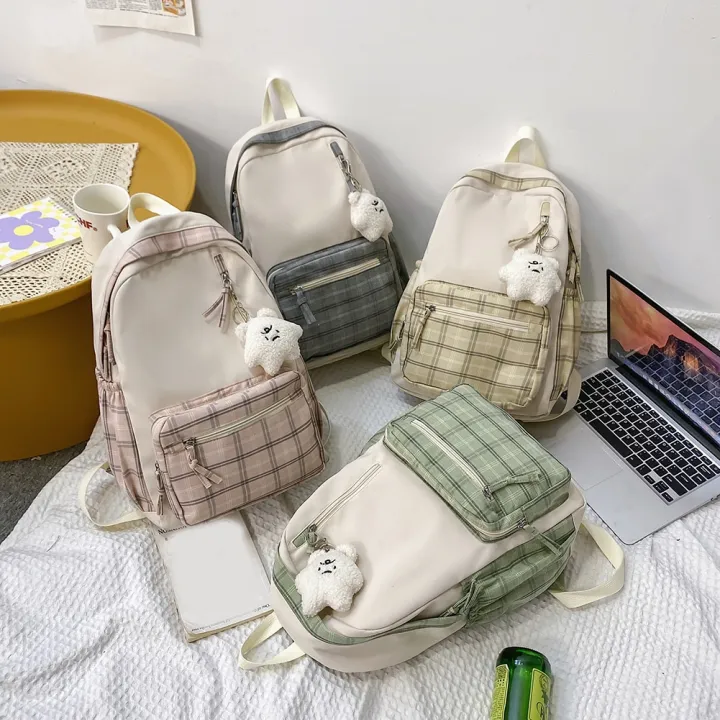 Fashion%20School%20Backpack%20Nylon%20Casual%20Student%20School%20Bag%20Zipper%20Pocket%20Teenagers%20Schoolbag%20For%20Teenage%20Girl%20-%20Image%203