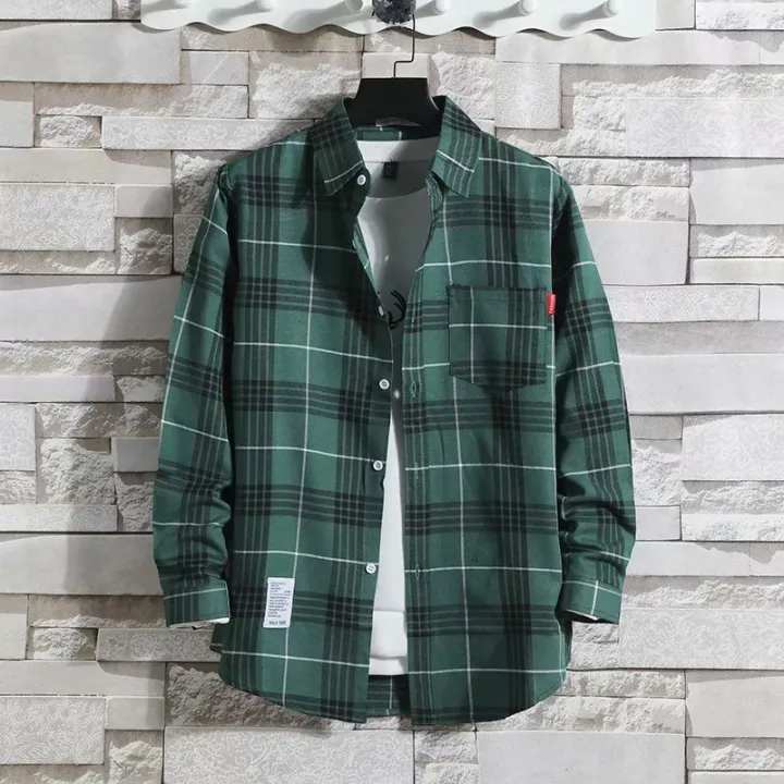 Ins%20Plaid%20Shirt%20Men's%20Outer%20Wear%20Trend%20All-match%20Long-sleeved%20Shirt%20-%20Image%206
