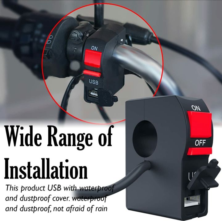 Best quality on/off switch with usb charger for motorcycle or bike - bike accessories