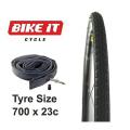 700 x 23c RACING BIKE TYRE CYCLE TYRE - TYRES & TUBES PAIRS BUNDLED DEALS [ 1 pc Tire + 1pc Tube=2 pcs ] Bicycle Accessories. 
