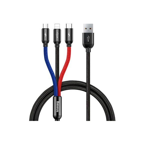 Baseus Three Primary Colors 3-in-1 Cable For iP + Micro + Type-C