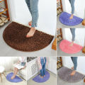40X60cm Soft Carpet Slip-resistant Bathing Room Rug Floor Door Mat Dirt Barrier Semi Circle Floor Door Cushion Mat Rug. 