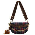 New Crossbody Bag Bag Women's Fashion Vintage Check Chest Bag Niche Design Shoulder Bag Compact Portable Crossbody Bag.