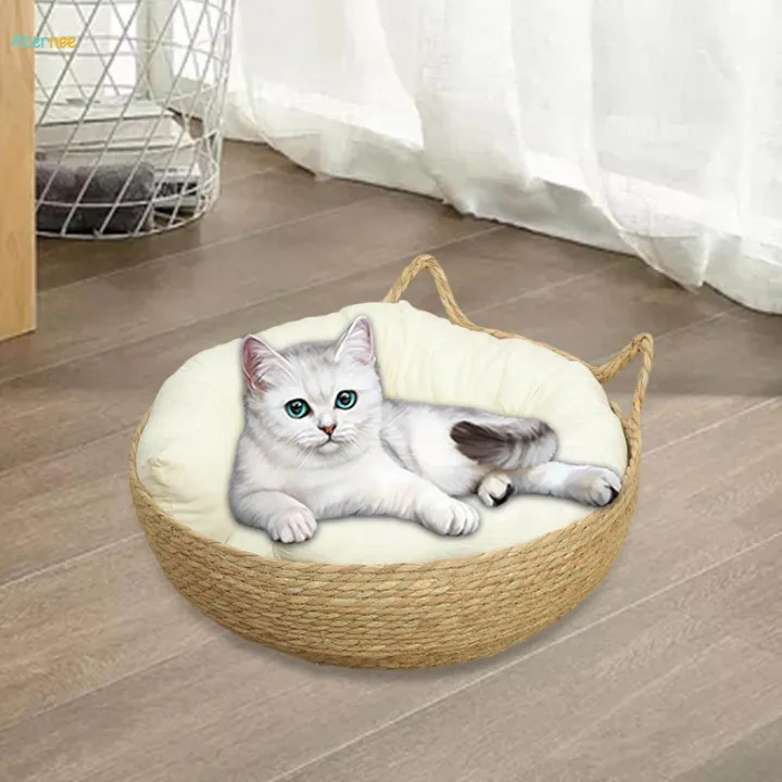 Cat%20Bed%20Basket%20Kennel%20Round%20Cat%20Scratch%20Mat%20for%20Small%20Dogs%20Large%20Cats%20Kitten%2045cmx15cm%20-%20Image%205