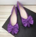 Women Ballerina Small Shoes Pointe Toe Flock Big Bow Flats For Spring Comfortable Sweet Purple Camel Slip-Ons 48-32 2023 Newest House Foocus.