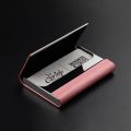 Luxury PU Leather Business Card Holder with Magnetic Buckle Slim Pocket Name Card Holder Stainless Steel Credit Card ID Case. 