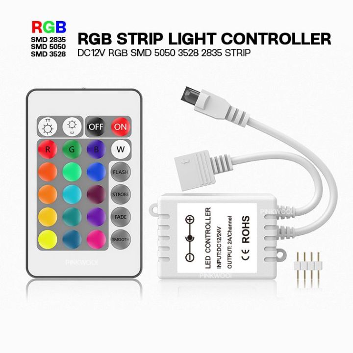 RGB Controller with 24 Key Button Or Remote/Controller For SMD5050 SMD2835 RGB Led Strip Light Controller