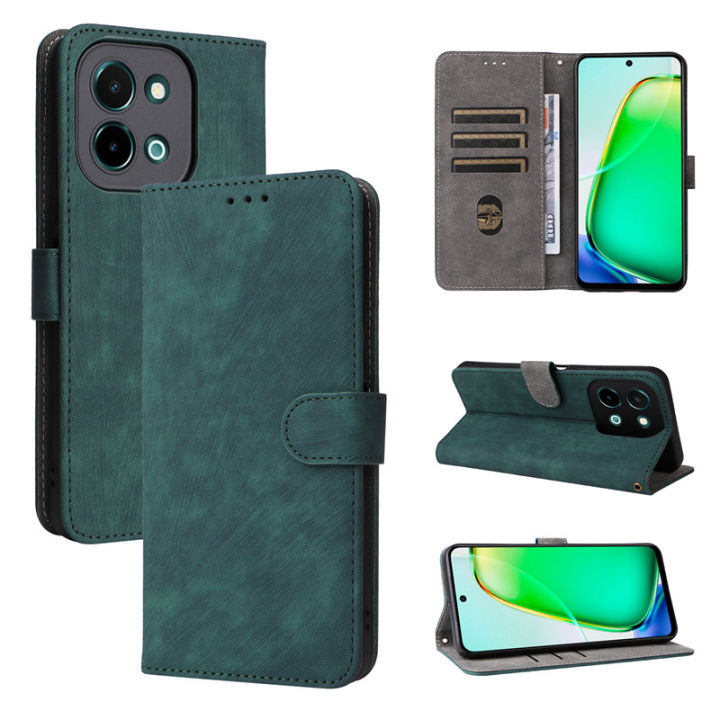 vivo Y28 4G Wallet Phone Case with RFID Blocking Credit Card Holder, PU Leather Flip Folio Case Wallet with Kickstand Protective Case