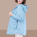 5XL Windbreaker Women Jacket Sun Protection Coat Long Sleeve Hooded Thin Jackets New Female Outerwear Zipper Loose Summer Coats. 