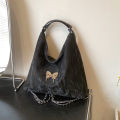 Korean backpack bag ladies 2024 new trendy fashion chain bucket bag student class large capacity tote bag.