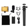 PULUZ Mini Octopus Flexible Tripod Holder + Phone Clip + Microphone + Fill Light Kit for Live Broadcast.
