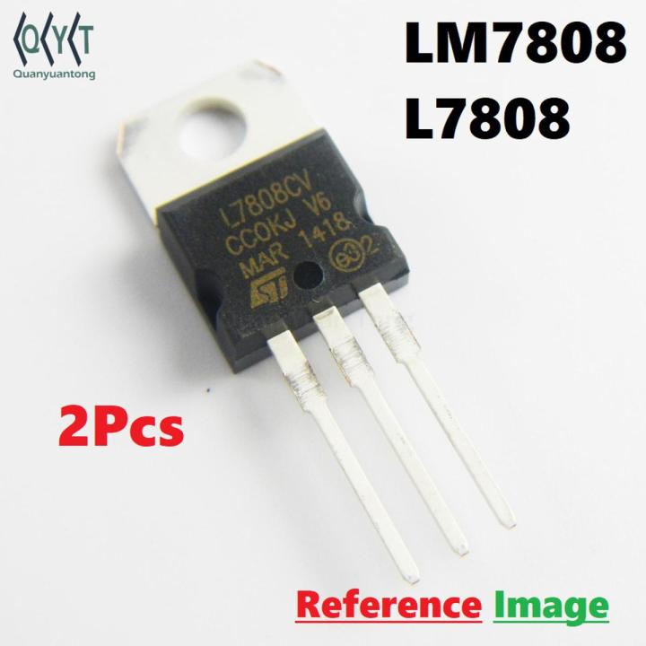 2Pcs- CHINESE LM7808 IC LM7808 Voltage Regulator IC L7808CV IC 7808 8V 1.5A L7808 Voltage Regulator 3 Pin Leads TO-220 Package