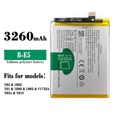 Vivo Battery High Capacity B-E5/BE5/For Vivo Y81 Y83 Y81s Y1732T V1732A Y83A/3260MAH