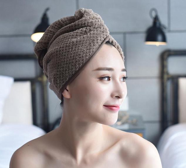 Womens Bathroom Towels Microfiber Absorbent Towel Quick Dry Hair Hat Cap  Adults Bath Towel Bathing Tools - Main Image