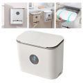 Wall Mounted Hanging Trash Can with Lid Installable Counter Top under Sink Compost Wastebasket Cupboard Bathroom.
