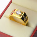 Gentleman Temperament Plated 24K Gold/Silver Ring For Men Wedding Rings Gold. 