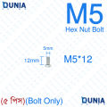 M5 SS Stainless Steel Hex Head Nut Bolts. 