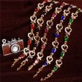 Trendy Women/Lady's fashion 18k Gold Plated Heart 5 Colors CZ Stones Bracelets Bangles Jewelry.