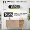 Digital Clock Wall LED Digital Alarm Clock Timing with Remote Control 13.7Inch,Auto Brightness,Dual Alarm Clock & Timer,for Bedroom, Gift.