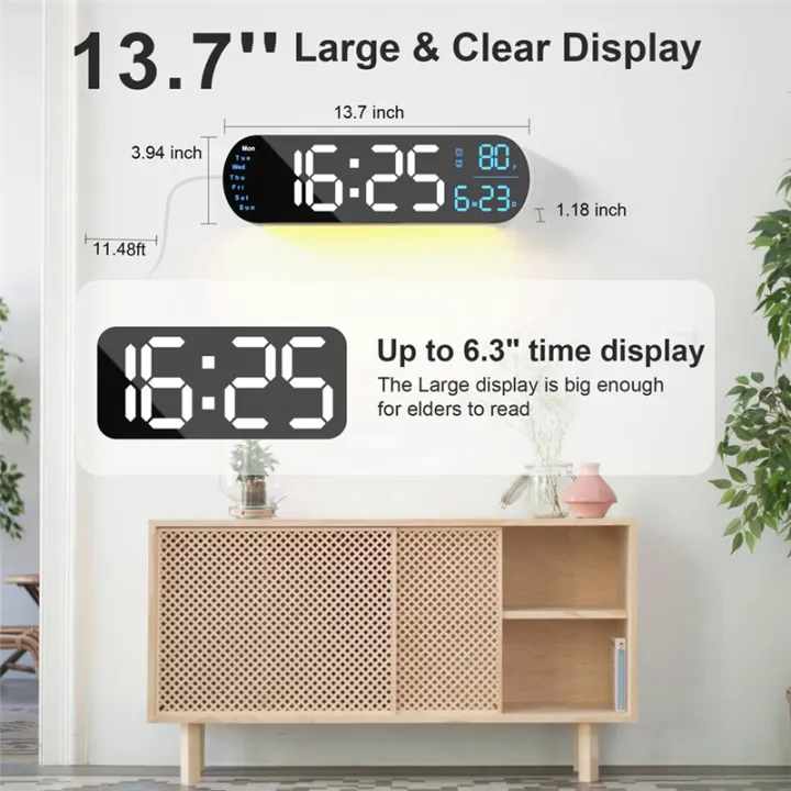 Digital%20Clock%20Wall%20LED%20Digital%20Alarm%20Clock%20Timing%20with%20Remote%20Control%2013.7Inch,Auto%20Brightness,Dual%20Alarm%20Clock%20&%20Timer,for%20Bedroom,%20Gift%20-%20Image%204
