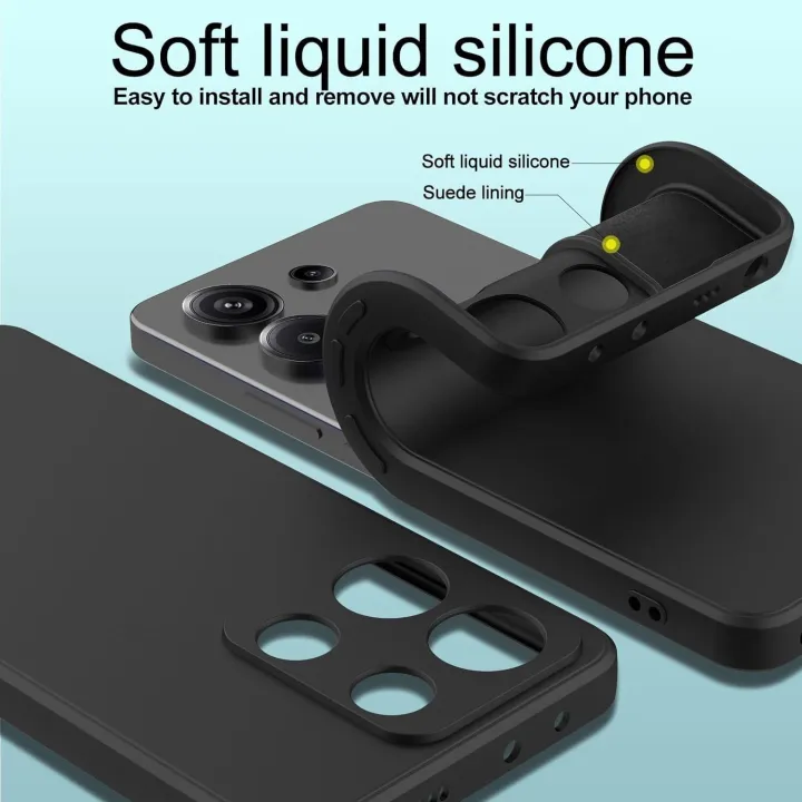 Xiaomi%20Redmi%20Note%2013%205G%20Silicone%20Matte%20Flexible%20Soft%20Phone%20Case%20-%20Black%20-%20Phone%20Back%20Cover%20-%20Image%204