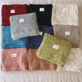 Autumn and winter gg letter cloth label soft glutinous melancho knitted small scarf women's Korean version of the versatile green warm scarf little red book.