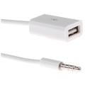 3.5mm Male AUX Audio Plug Jack To USB 2.0 Female Converter Cable Cord Car MP3. 