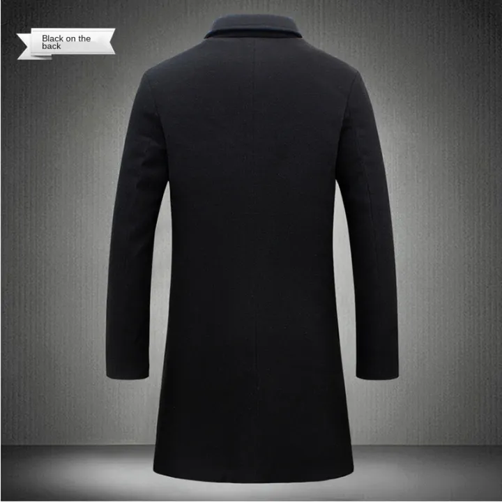 2023%20Spring%20and%20Autumn%20Long%20Cotton%20Coat%20New%20Wool%20Blend%20Pure%20Color%20Casual%20Business%20Fashion%20Men's%20Clothing%20Slim%20Windbreaker%20Jacket%20-%20Image%204