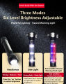 Car Safety Hammer Outdoor Survival Flashlights,Tactical Emergency Rescue Tool,Solar Charging For Travel,With Alarm Escape Kit,Window Glass Breaker. 