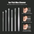 6PCS Ear Pick Set Portable Ear Cleaner Set Stainless Steel With Lather Case. 