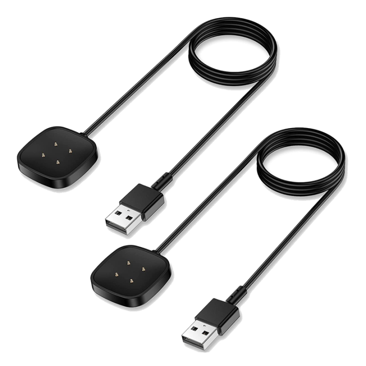 2PCS USB Charger Cable for Fitbit-Versa-4-Sense-2-Versa-3-Sense Cable USB Cable Cord Fast Charging Smartwatch