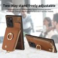 Cross Leather Ring Vertical Zipper Wallet Back Phone Case For Samsung Galaxy S22+ 5G/Samsung Galaxy S21 5G/Samsung Galaxy A32 4G/Samsung Galaxy S20/Samsung Galaxy S23 Ultra 5G/Samsung Galaxy A54 5G/Samsung Galaxy A04e/S. 