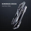 Luxury Aluminum Alloy Rimless Phone Case For iPhone 15 14 Pro Max Metal X Type Removable Heat Dissipation Armor Shockproof Cover.
