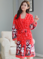 Winter Warm Coral Fleece Bathrobe Women Flannel Kimono Bath Robe Bridesmaid Dressing Gown For Sleeping Night Wear. 