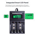 Doublepow UK-95 LED Display Smart Fast Charger with Full Charge Indicator & USB Portable Plug Connector for 1.2V AA/AAA Size & Rechargeable 9V Ni-MH/Ni-Cd Battery - 1 Piece.